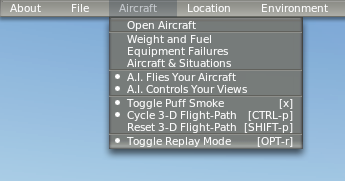 aircraft menu